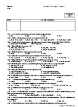 Kiểm tra hóa 1 tiết - Mã đề thi 132